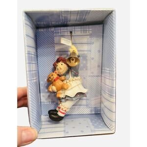 New Kurt Adler Raggedy Ann & Andy Christmas Ornament Ann Teddy Bear